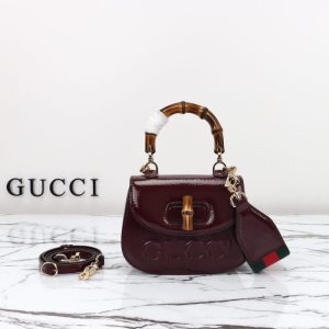 Replica Gucci Bamboo 1947 Patent Bordeaux