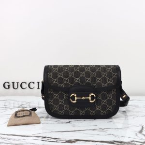 Replica Gucci G 1955 Horsebit Black Denim