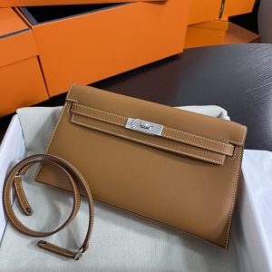 Replica Hermès Kelly Elan Brown Silver