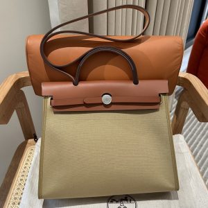 Replica Hermès Herbag 31Cm Brown Canvas