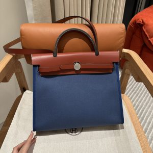 Replica Hermès Herbag 31Cm Blue Canvas