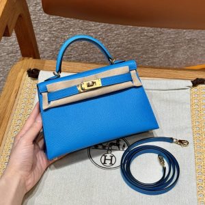 Replica Hermès Kelly Blue Fruda Epsom
