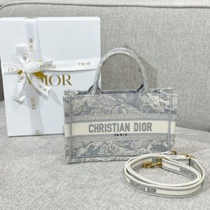 Replica Dior Tote Book Mini Grey Tiger
