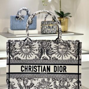 Replica Dior Tote Book Black&White Sun