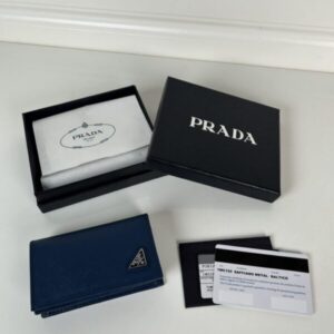 Replica Prada Saffiano Wallet Blue
