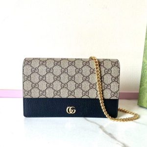Replica Gucci GG Marmont Chain Bag Black