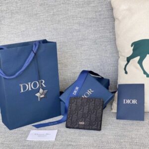 Replica Dior Jacquard Wallet Black