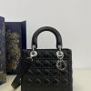 Replica Lady Dior Large Black Silver