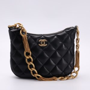 Replica CHANEL Chain Hobo Black