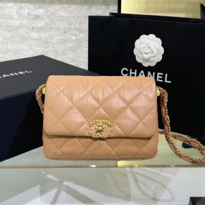 Replica CHANEL 19 Mini Flap Caramel Bag