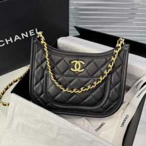 Replica CHANEL 24s Hobo Black