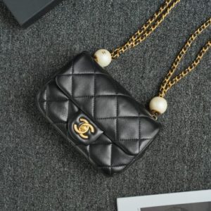 Replica CHANEL CF Double Pearl Black