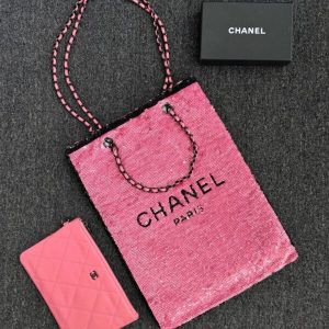 Replica CHANEL Sequin Shoulder Bag Pink
