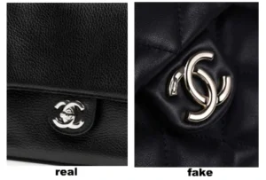 fake chanel bag logo vs real