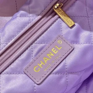 CHANEL 22 Small Handbag Purple inside
